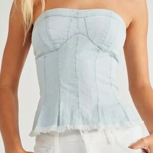 NWT Free People Denim Sky Blue Top